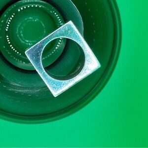 Sikara Silver Chunky Square Ring